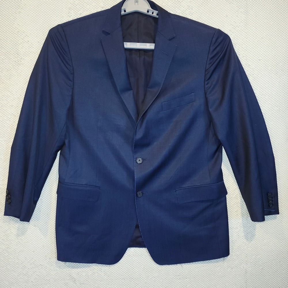 Z Zegna Mens‎ Navy Blue Wool Mohair Blazer Suit Jacket 52R Drop 7 City Fit